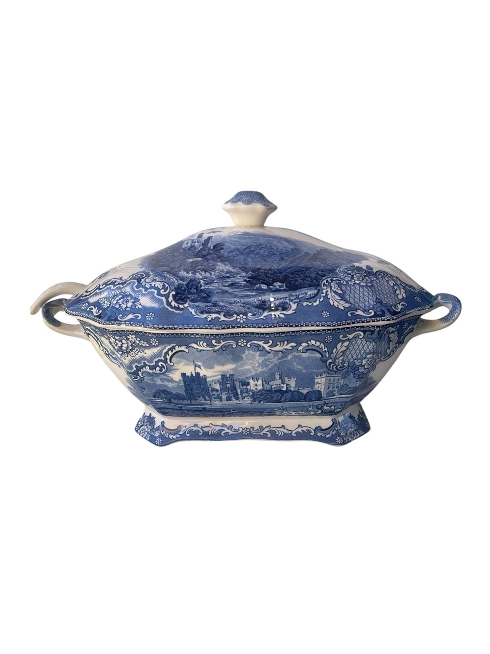 Vintage Johnson Bros "Old Britain Castles" Blue Ironstone Tureen Set- England - Picture 2 of 10